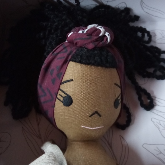 Harperiman handmade linen doll 14 in imani - Picture 2 of 5